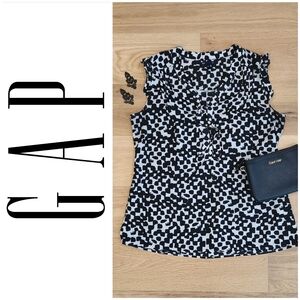 Abstract Ruffle Blouse